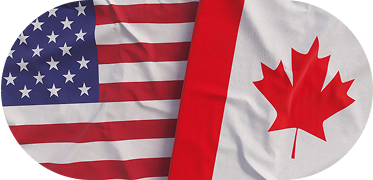 usa and canaga flags